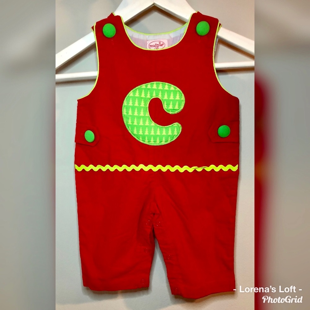 Sleeveless Mud Pie baby red corduroy.